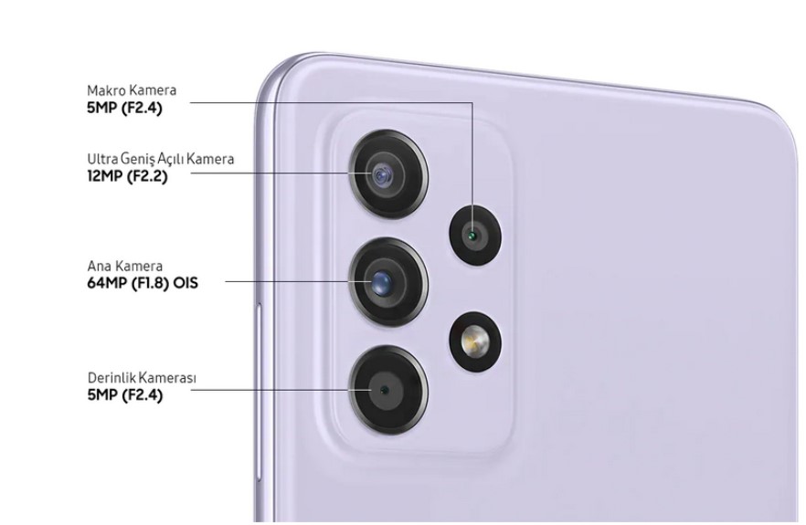 Samsung Galaxy A52 128 GB Akıllı Cep Telefonu 64 mp kamerası ile en küçük ayrıntıları yakalayın